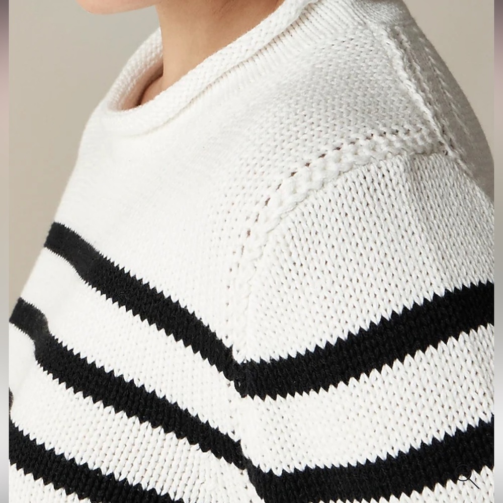 J Crew Heritage cotton Rollneck sweater in stripe, NWOT - Picture 4 of 12